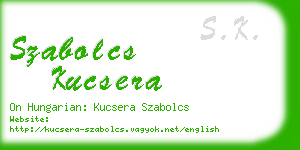 szabolcs kucsera business card